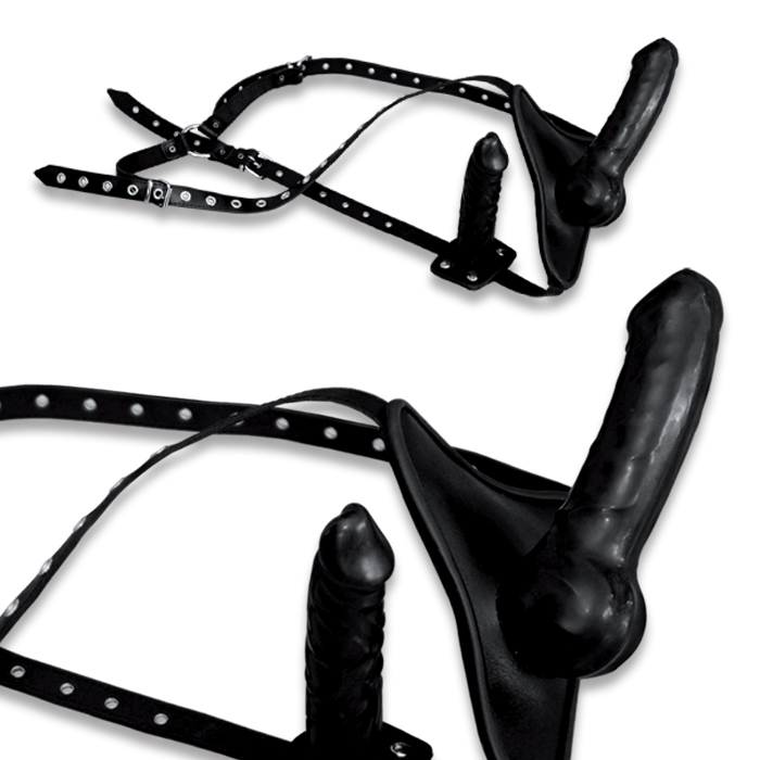Strap On mit Latexdildo schwarz + extra Dildo Strap On mit Latexdildo schwarz + extra Dildo