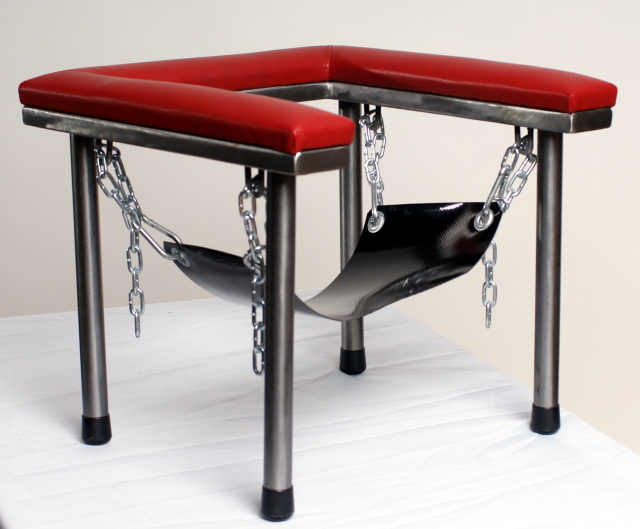 BDSM MöBEL - Queening Chair - Oral Stahl-Stuhl Polsterung - Domina Toilette