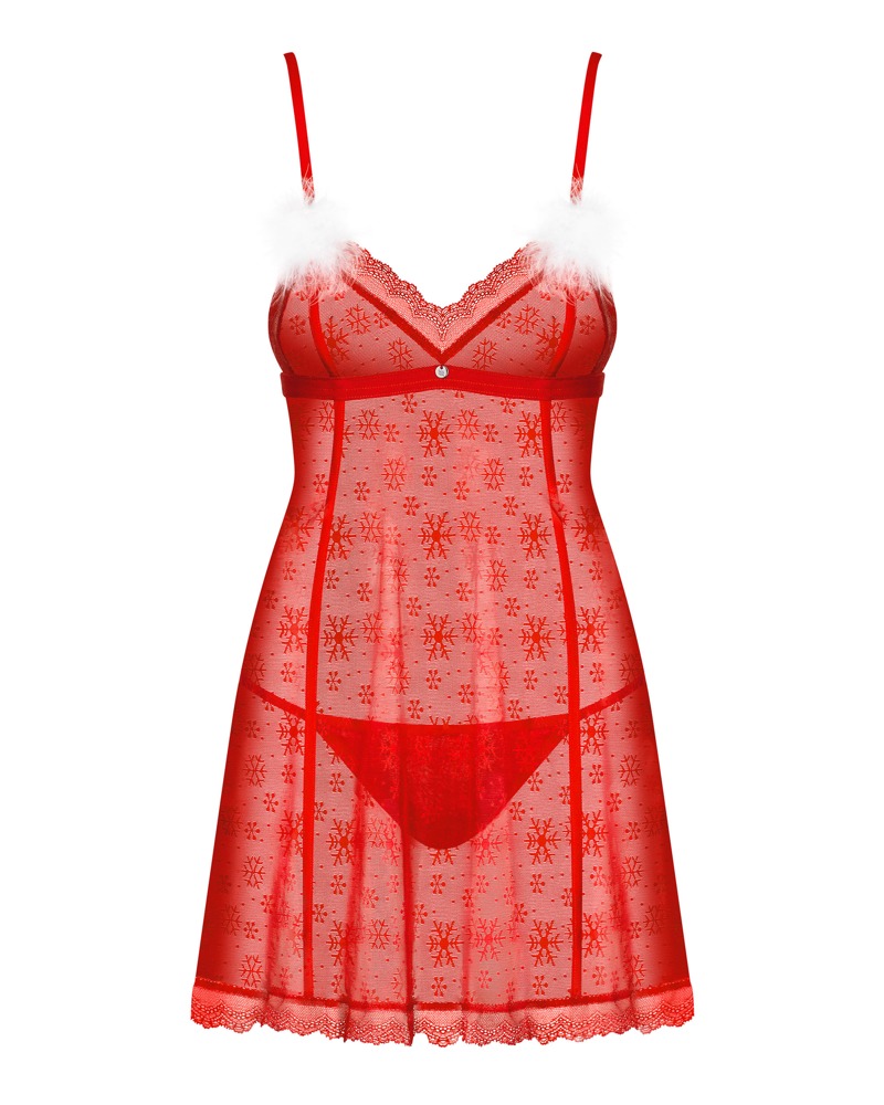 Weihnachts-Negligé Claussica mit String – Obsessive