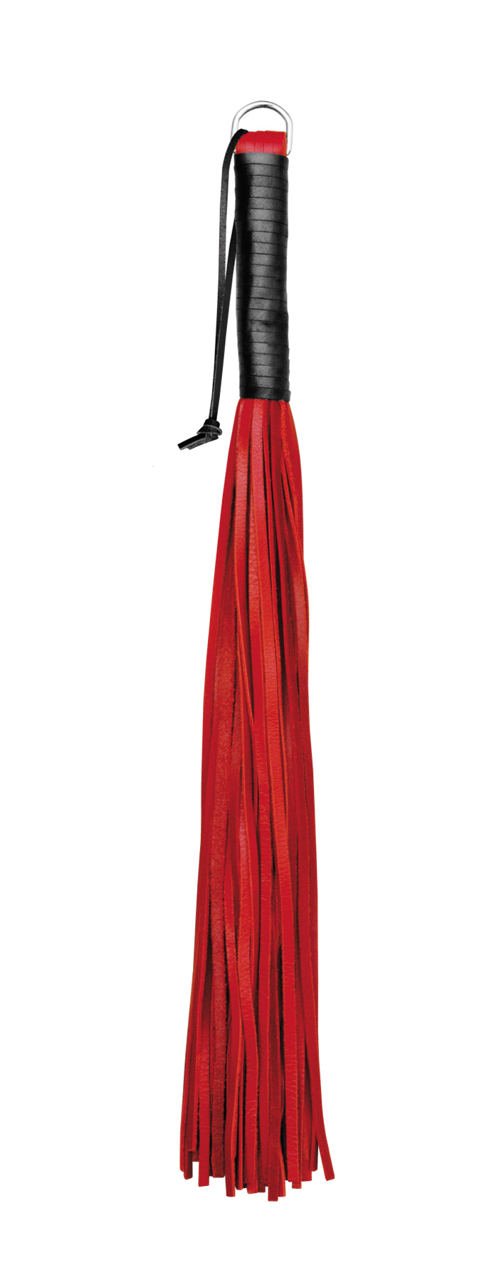 Leder Peitsche - D-Ring rot und soft mittel